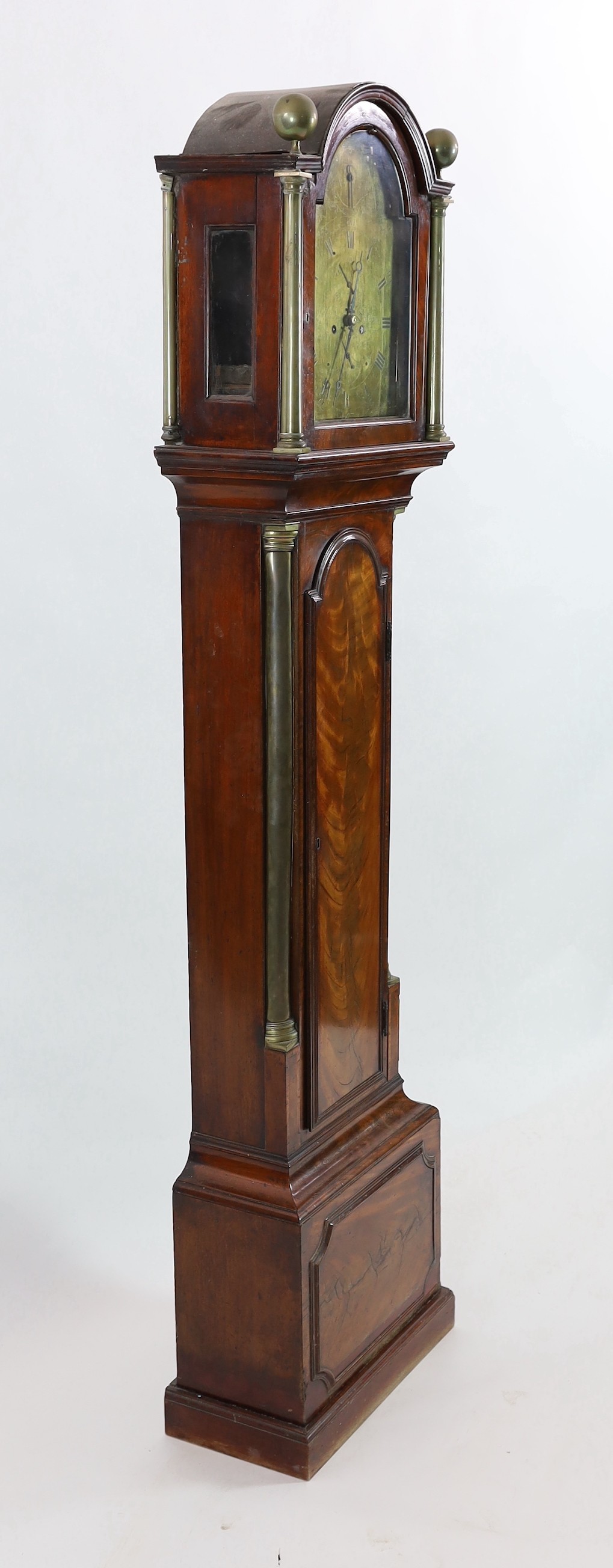 Jonathon Watson of London. A George III brass mounted mahogany eight day longcase clock, 49cm wide, 211cm high